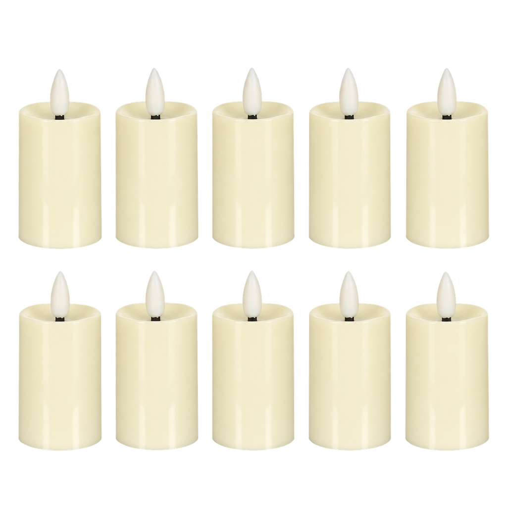 10-Pack 3.15in Flameless LED Votive Candles with Remote and Timer, Battery Operated Flickering Warm White Lights for Christmas, Wedding, Party and Home Decor