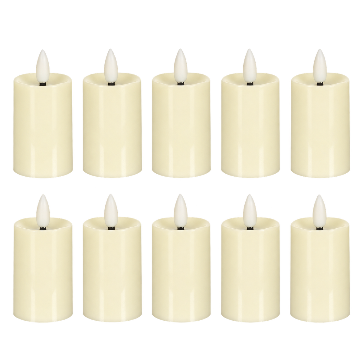 10-Pack 3.15in Flameless LED Votive Candles with Remote and Timer, Battery Operated Flickering Warm White Lights for Christmas, Wedding, Party and Home Decor