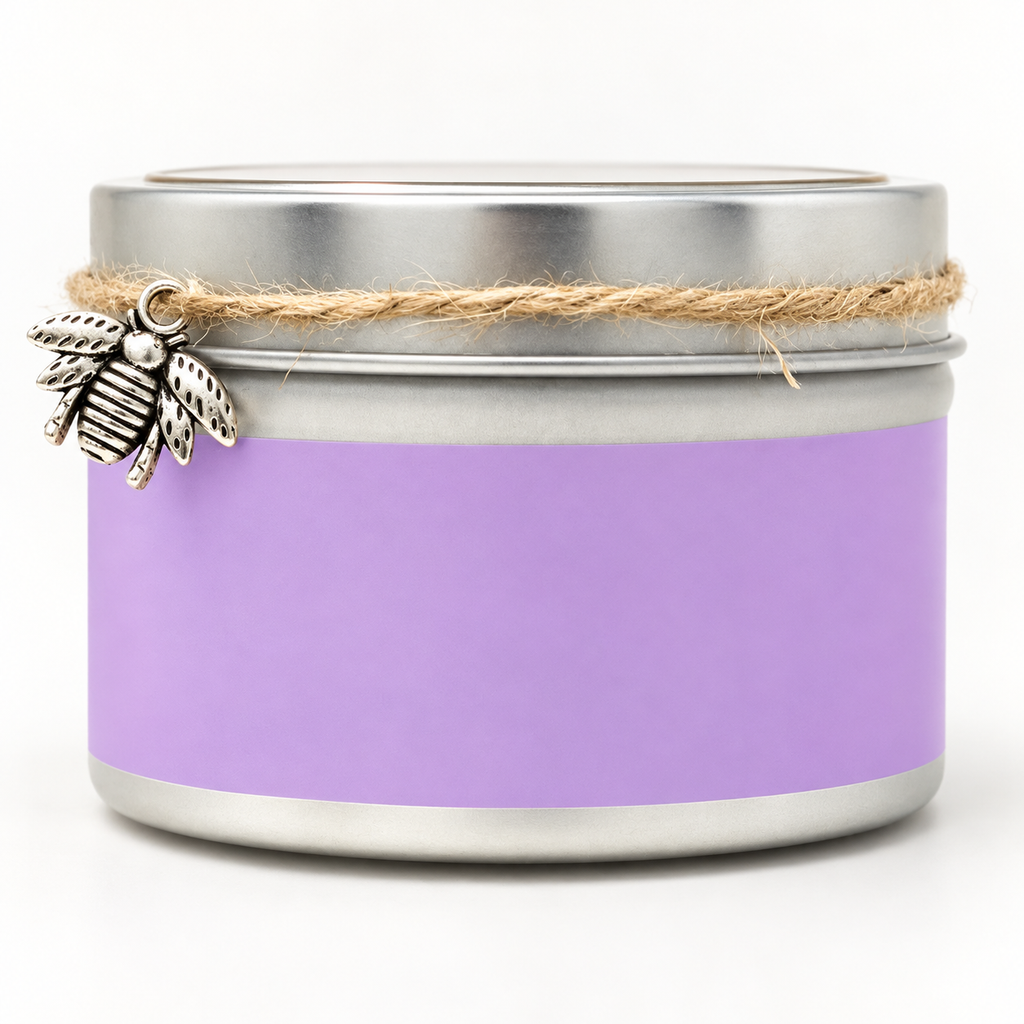 6 oz Beeswax Candle with Lavender, Bergamot & Lemon Essential Oils, Handcrafted Coconut Oil Blend, Single Wick Tin, 30-Hour Burn