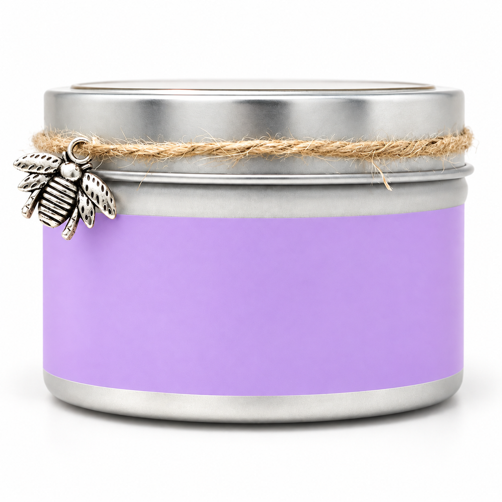 6 oz Beeswax Candle with Lavender, Bergamot & Lemon Essential Oils, Handcrafted Coconut Oil Blend, Single Wick Tin, 30-Hour Burn
