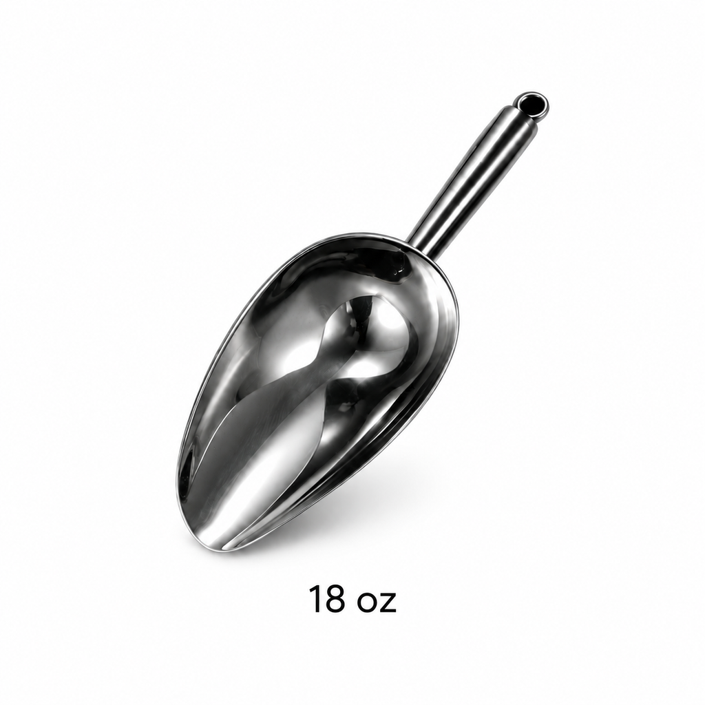 Stainless Steel Ice Scoop, Heavy Duty Rustproof Metal Food Scoop, 18oz/26oz for Ice Grains Flour, Kitchen Bar Pantry Commercial Use