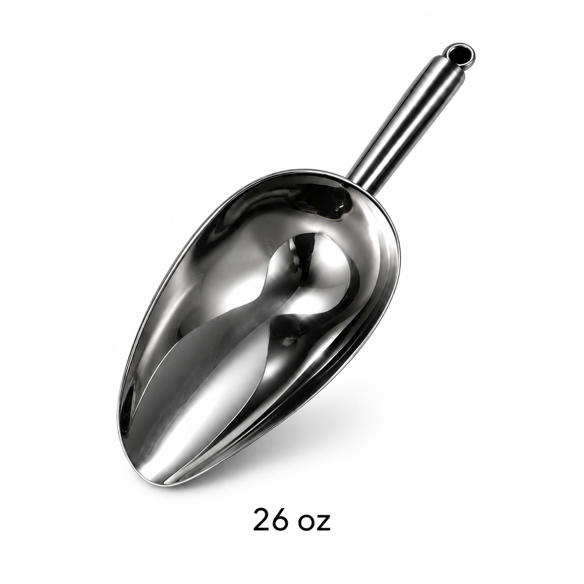 26oz Stainless Steel Ice Scoop, Heavy Duty Rustproof Metal Food Scoop for Ice Grains Flour, Kitchen Bar Pantry Commercial Use