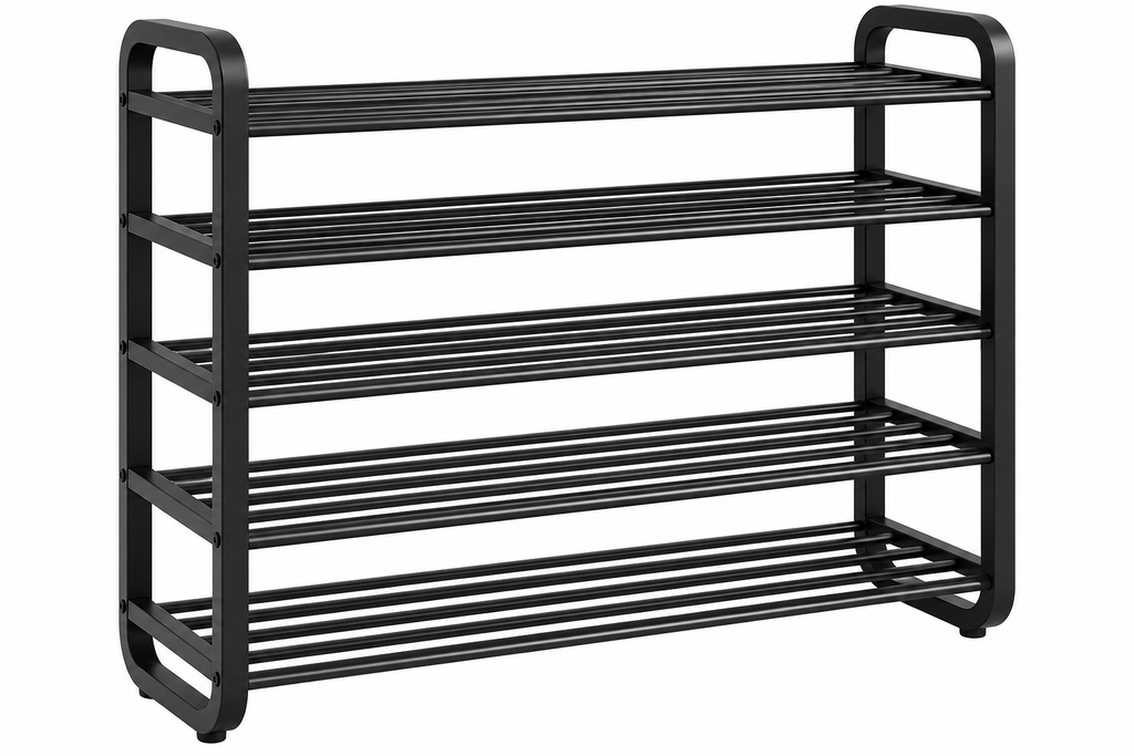 5-Tier Shoe Rack Organizer, Wide Metal Shoe Storage Shelf for Entryway, Closet & Bedroom, Black