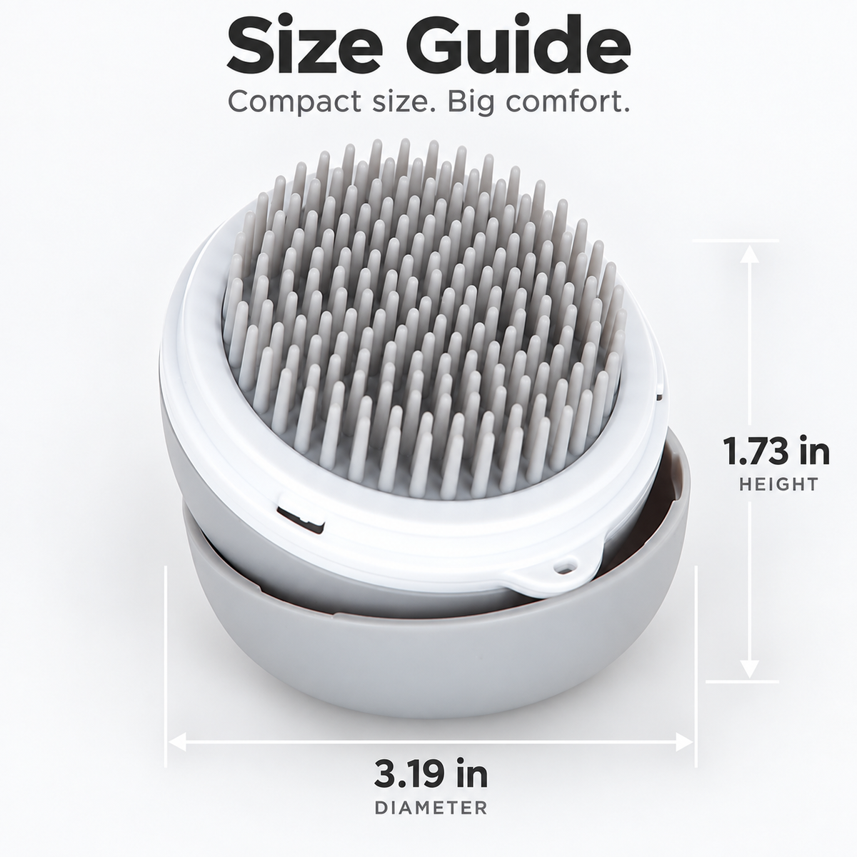 3-in-1 Portable Pet Grooming Brush & Comb Set, Dual-Sided Brush with Storage Case and Wrist Strap for Dogs & Cats, Gray