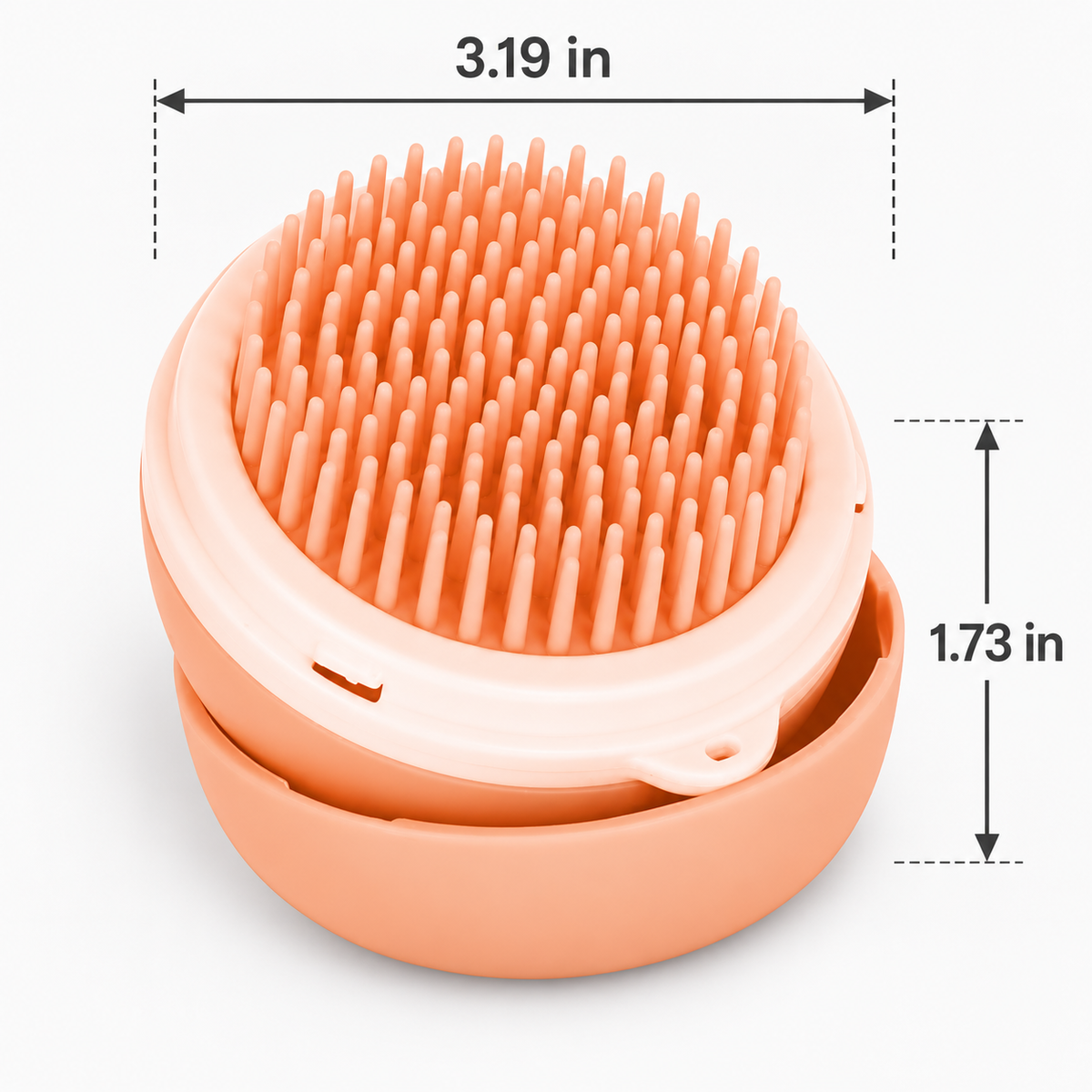 3-in-1 Portable Pet Grooming Brush & Comb Set, Dual-Sided Brush with Storage Case and Wrist Strap for Dogs & Cats, Orange