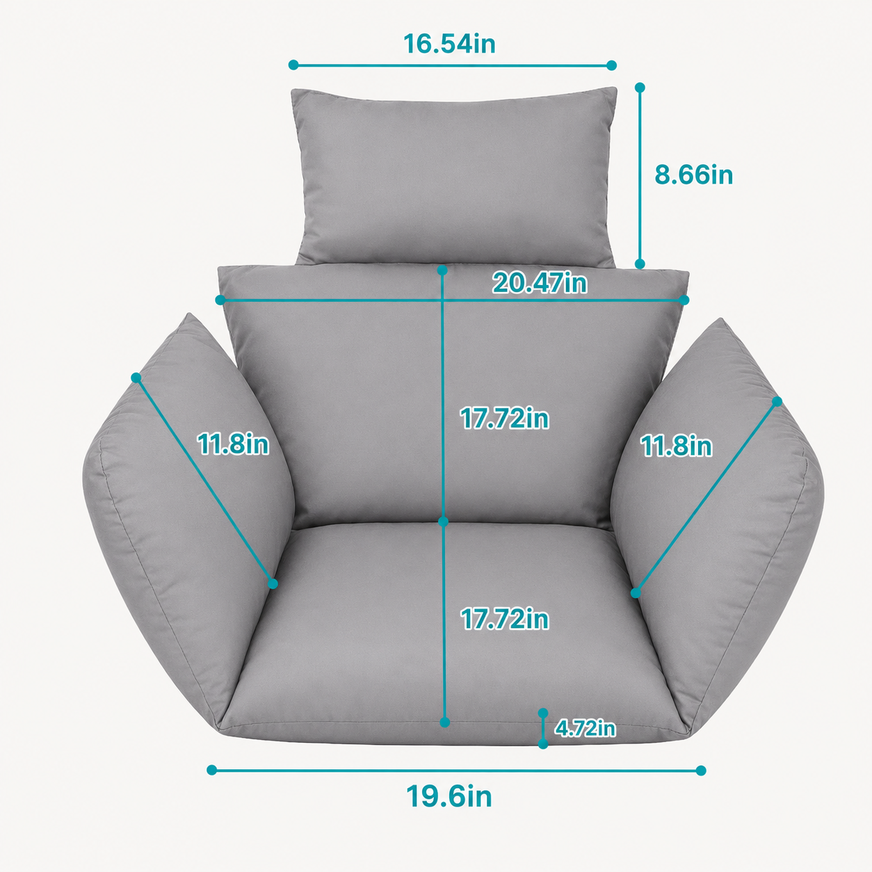 Egg Chair Cushion with Headrest, Thick Padded Hanging Swing Chair Pad with Removable Washable Cover, Wine Red