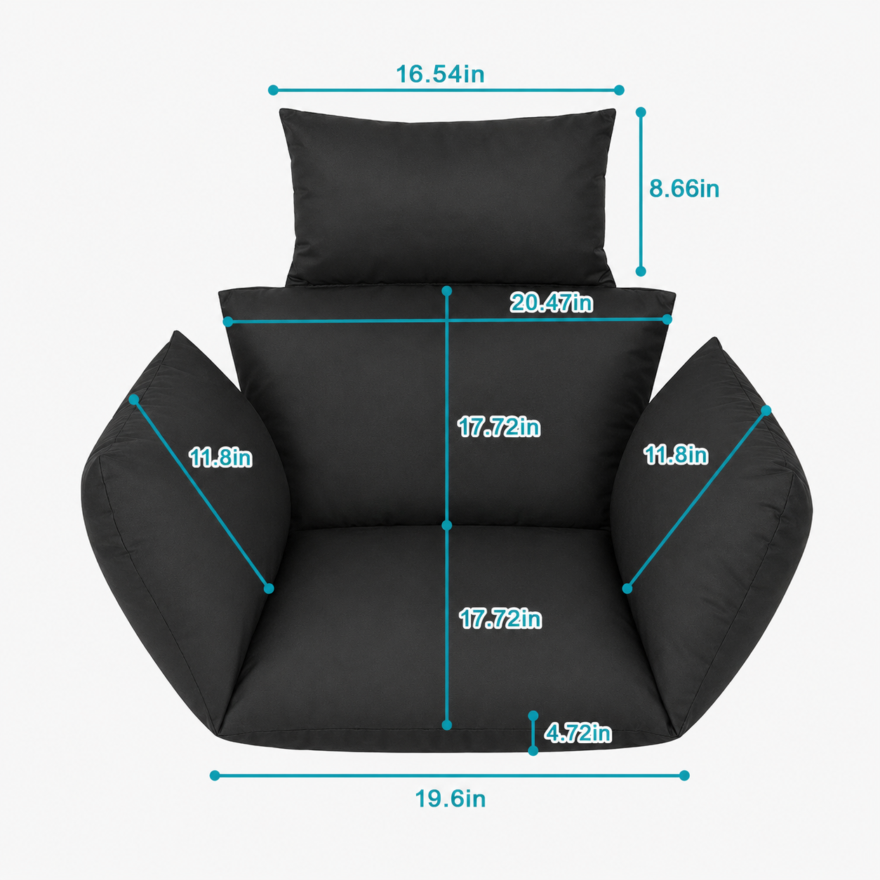 Egg Chair Cushion with Headrest, Thick Padded Hanging Swing Chair Pad with Removable Washable Cover, Wine Red
