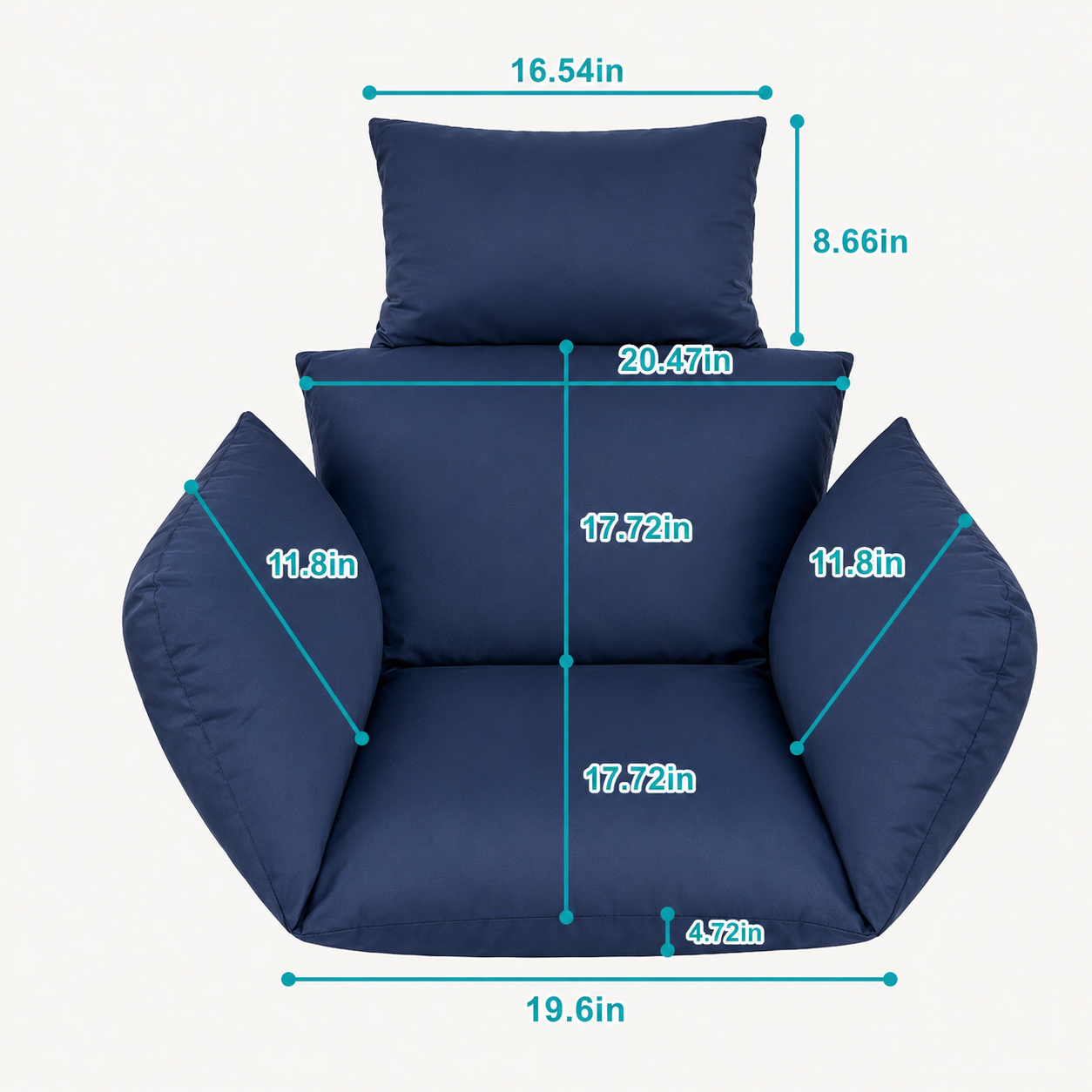 Egg Chair Cushion with Headrest, Thick Padded Hanging Swing Chair Pad with Removable Washable Cover, Wine Red