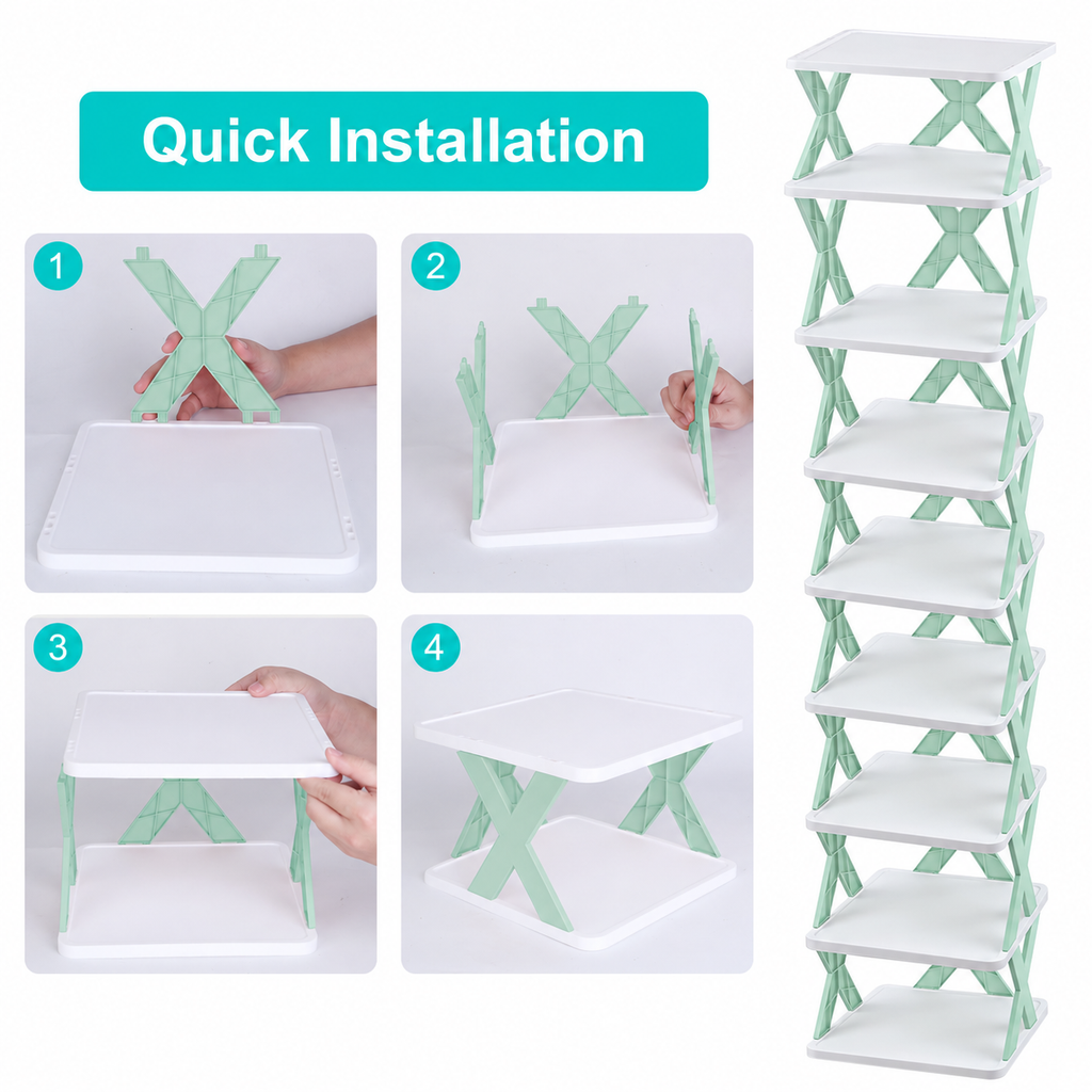 9-Tier Shoe Rack, Space-Saving Vertical Shoe Organizer with Sturdy Shelves, Easy Assembly
