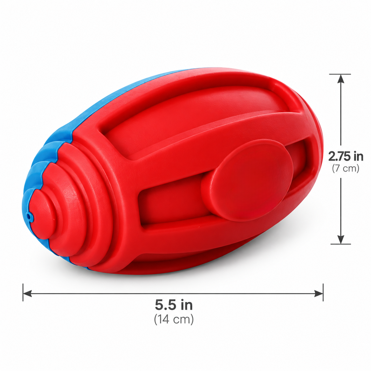 Durable Dog Chew Toy with Grip Handle, Interactive Fetch & Tug Toy for Medium Dogs, Red & Blue