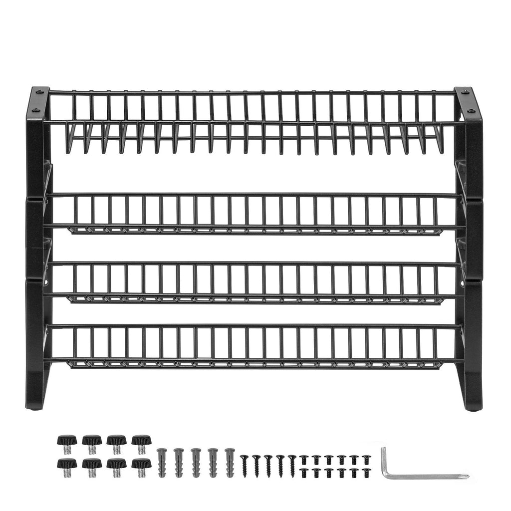4-Tier Detachable Spice Rack Organizer, Stackable Metal Seasoning Storage Rack for Countertop, Cabinet & Pantry, Black, 15.8"