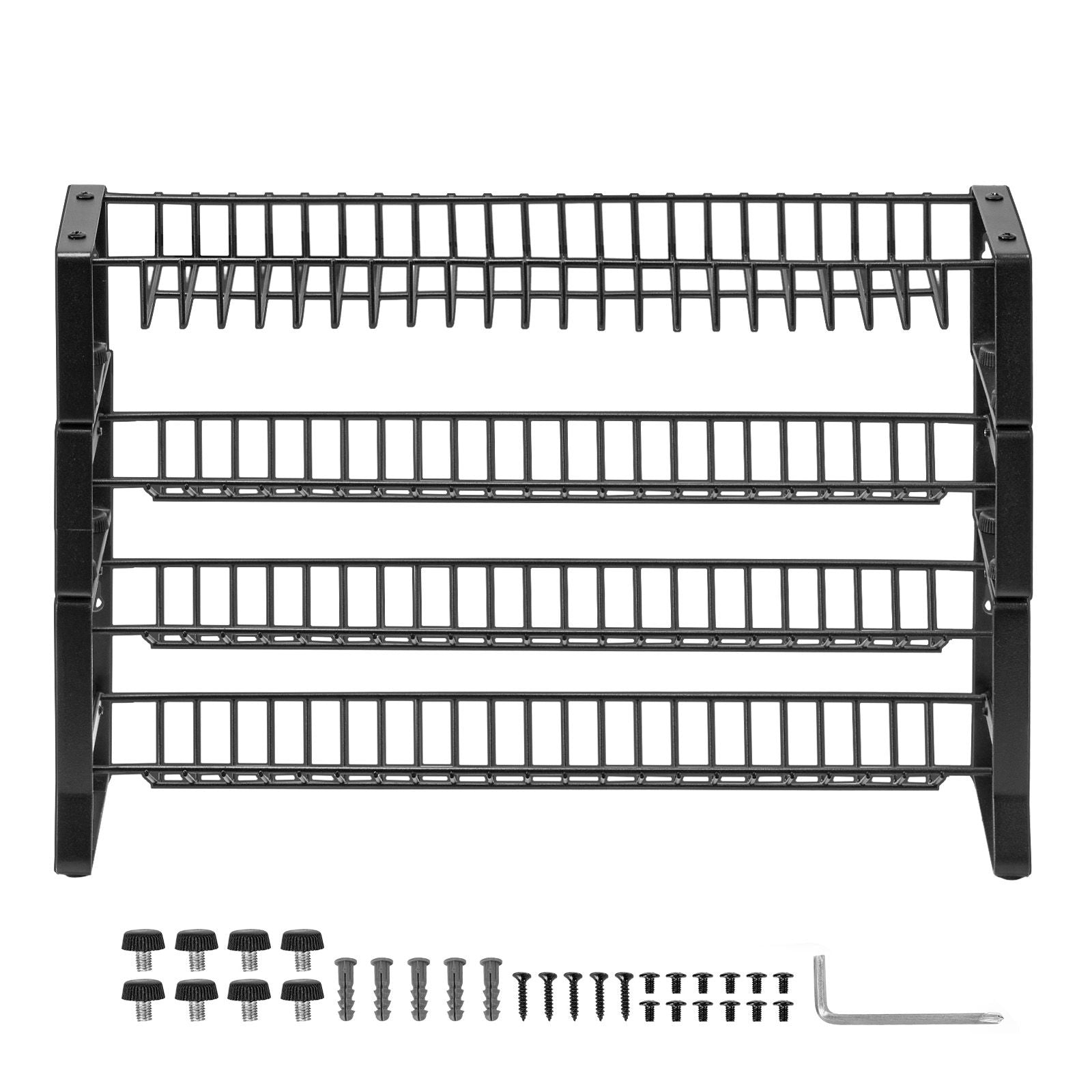 4-Tier Detachable Spice Rack Organizer, Stackable Metal Seasoning Storage Rack for Countertop, Cabinet & Pantry, Black, 15.8"
