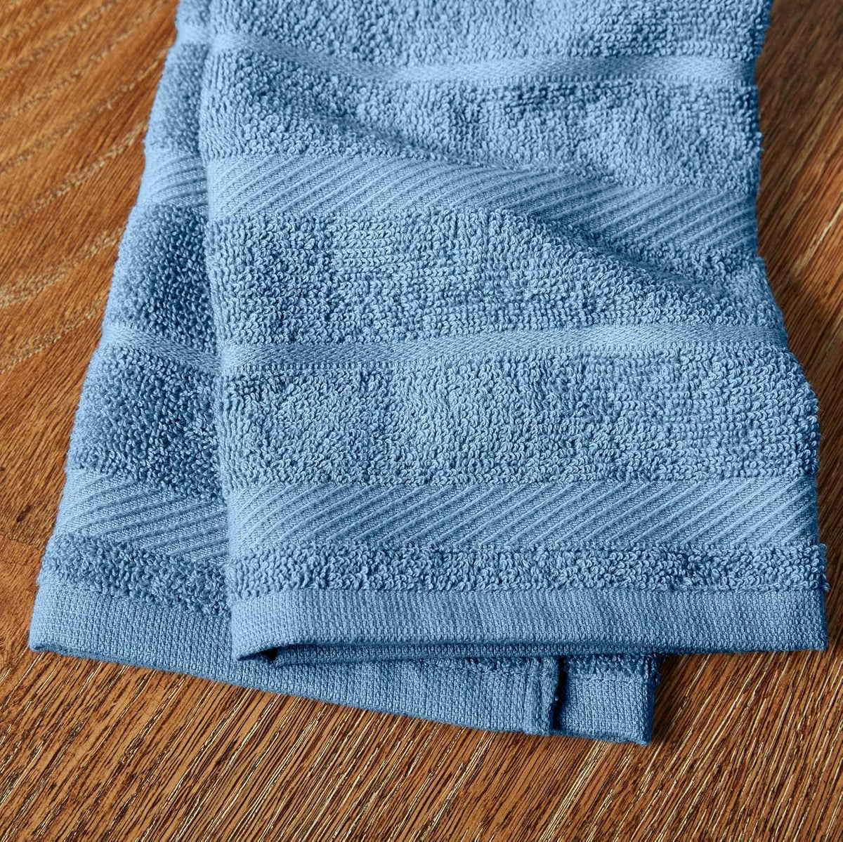4pc Cotton Kitchen Towel Set 16"x26" Blue Velvet/White – Absorbent Striped Dish Towels for Christmas & Holiday Kitchen