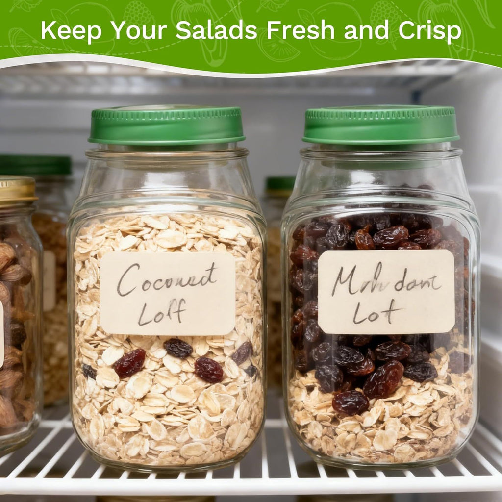 Leakproof Salad Jar with Detachable Dressing Cup, Portable Meal Prep Container with Flip-Open Lid, Green