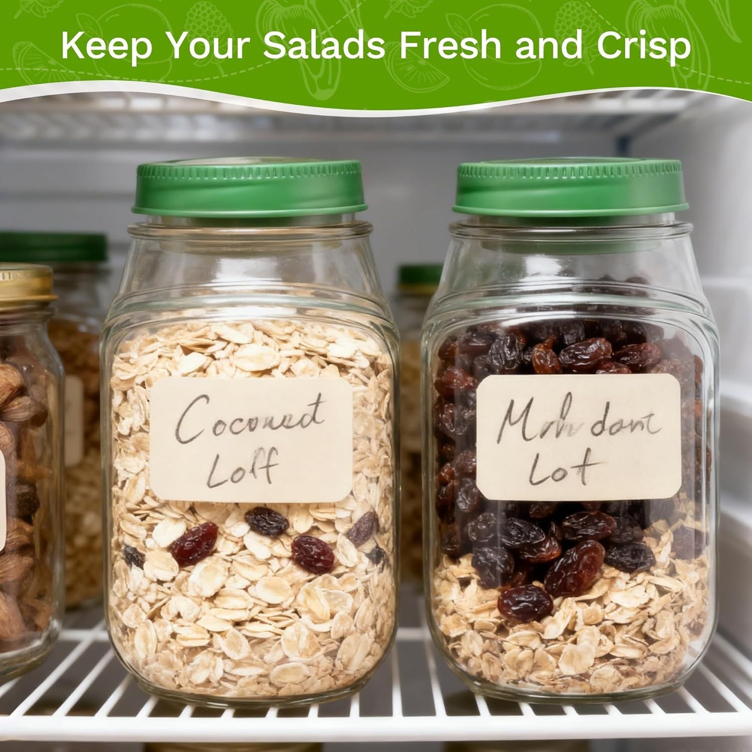 Leakproof Salad Jar with Detachable Dressing Cup, Portable Meal Prep Container with Flip-Open Lid, Green