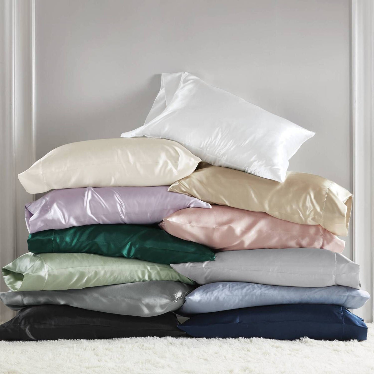 2-Pack King Satin Pillowcases 20" x 40" – Silky Wrinkle-Resistant Pillow Covers, Sage Green