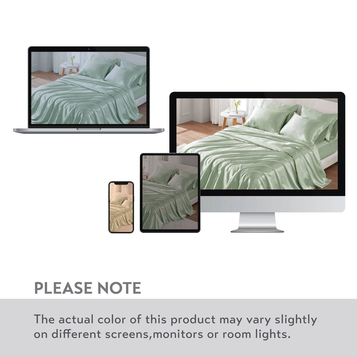 2-Pack King Satin Pillowcases 20" x 40" – Silky Wrinkle-Resistant Pillow Covers, Sage Green
