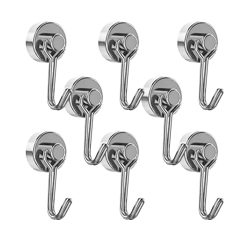 Heavy Duty Magnetic Hooks, Neodymium Swivel Hook Magnets, 360° Rotating Metal Hooks for Kitchen, Garage, Refrigerator and Home Storage