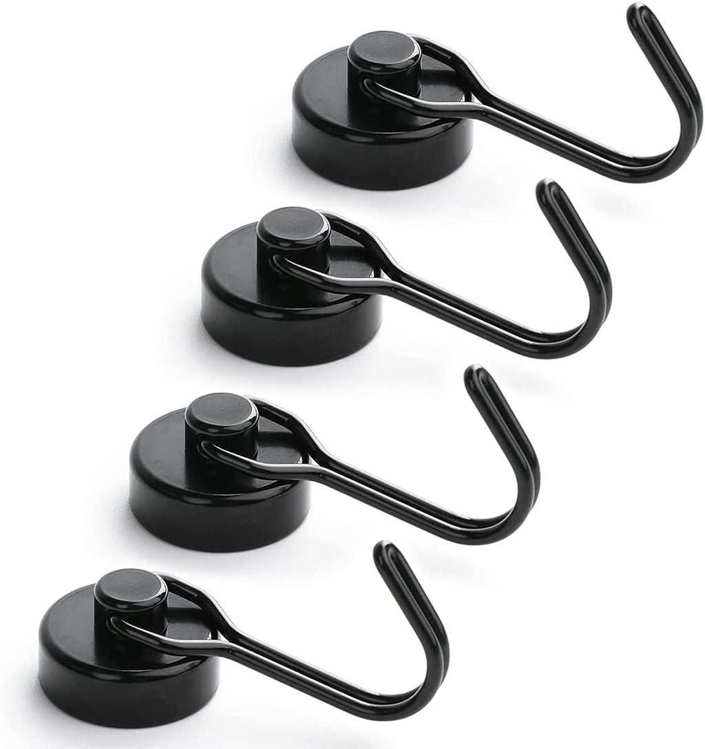 Heavy Duty Magnetic Hooks, Neodymium Swivel Hook Magnets, 360° Rotating Metal Hooks for Kitchen, Grill Tools, Garage, Refrigerator and Home Organization