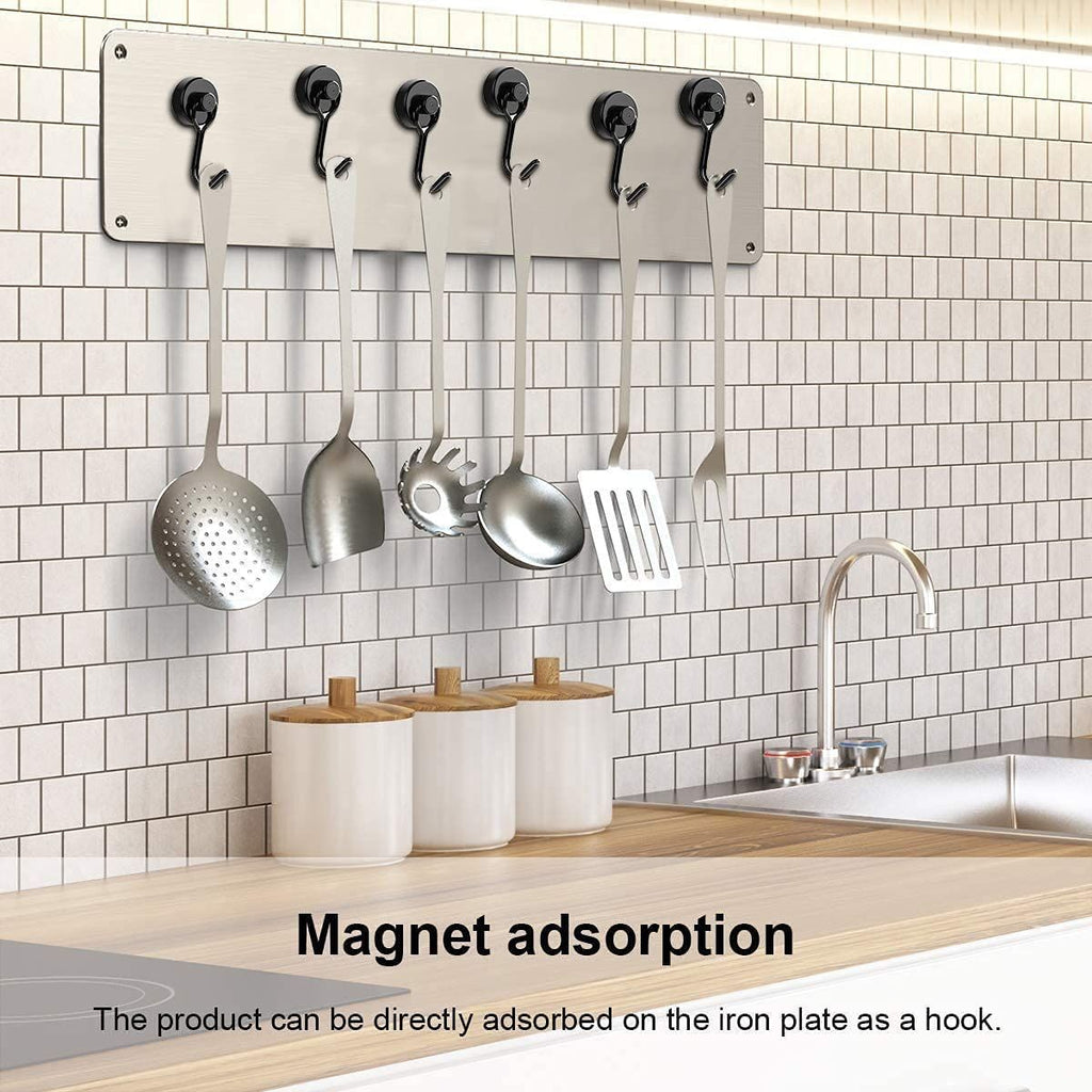 Heavy Duty Magnetic Hooks, Neodymium Swivel Hook Magnets, 360° Rotating Metal Hooks for Kitchen, Grill Tools, Garage, Refrigerator and Home Organization