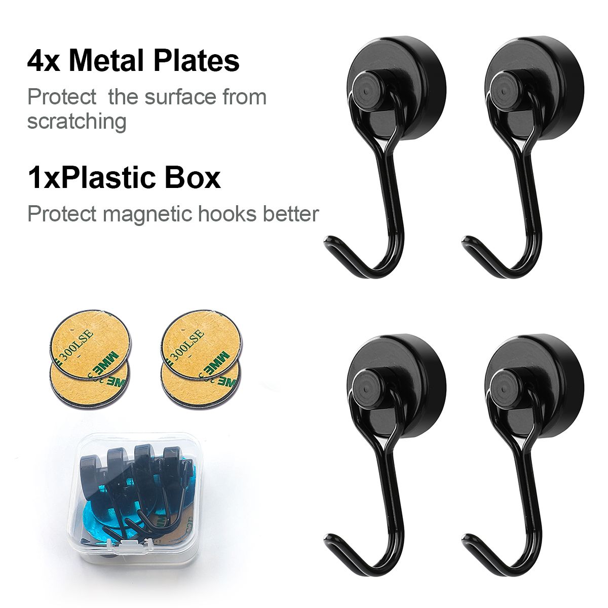 Heavy Duty Magnetic Hooks, Neodymium Swivel Hook Magnets, 360° Rotating Metal Hooks for Kitchen, Grill Tools, Garage, Refrigerator and Home Organization