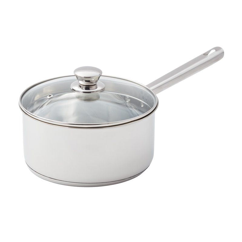 3-Qt Stainless Steel Saucepan with Glass Lid,