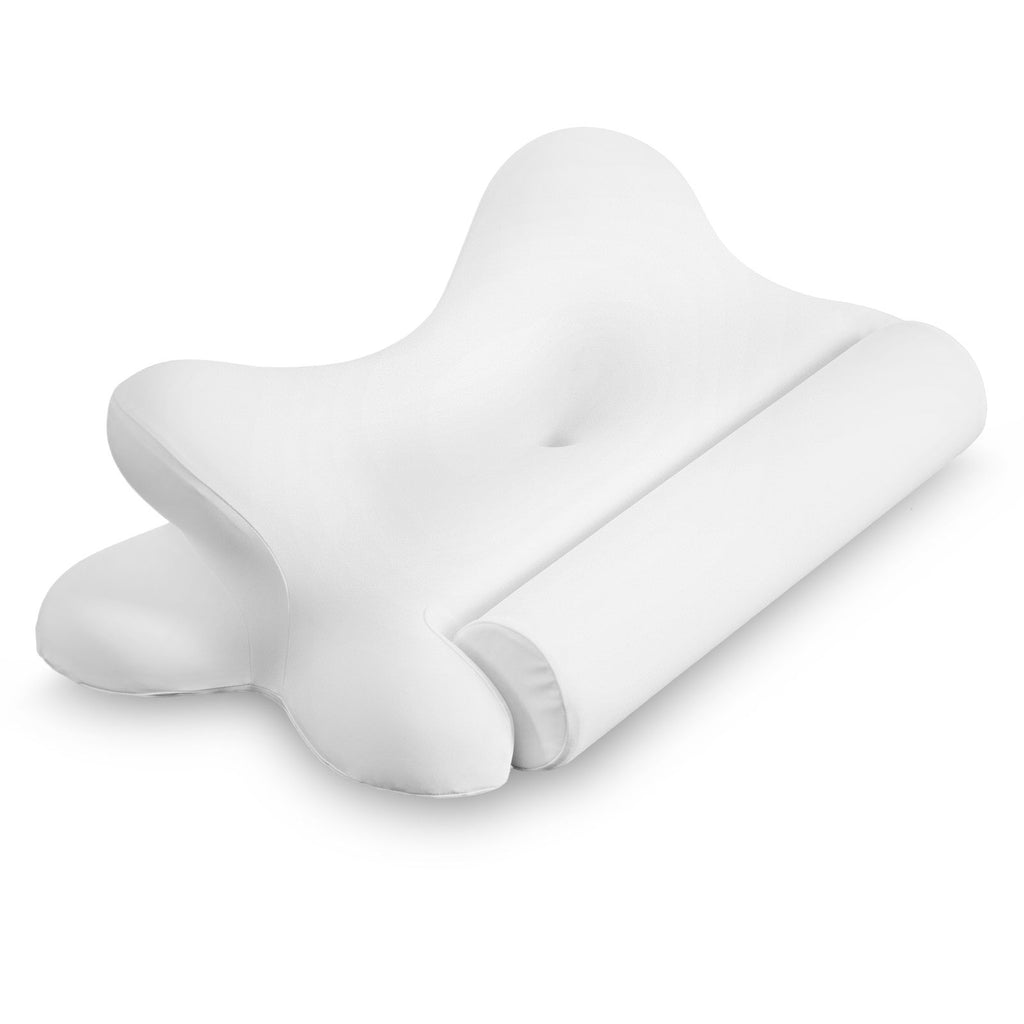 Ergonomic Cervical Neck Pillow, Contour Memory Foam Pillow with Breathable Cover, White