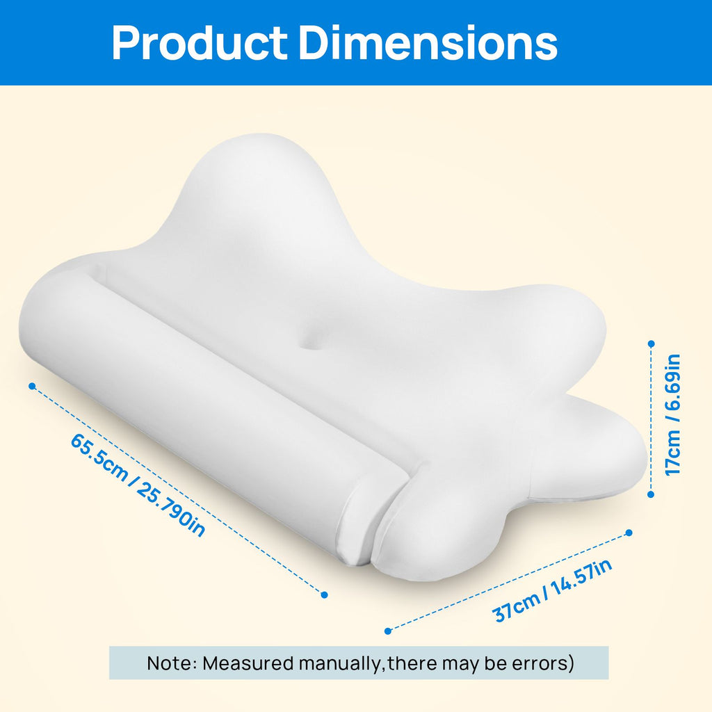 Ergonomic Cervical Neck Pillow, Contour Memory Foam Pillow with Breathable Cover, White