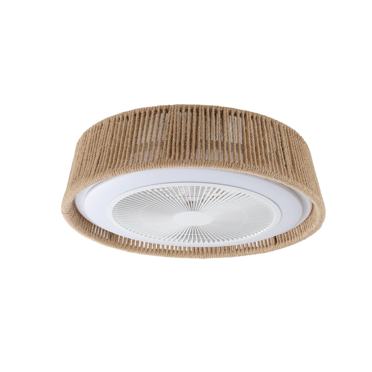 AEELLEEA 21.3" Boho Caged Ceiling Fan with Light, Remote Control, 6 Speeds, Dimmable LED, Reversible Motor, White