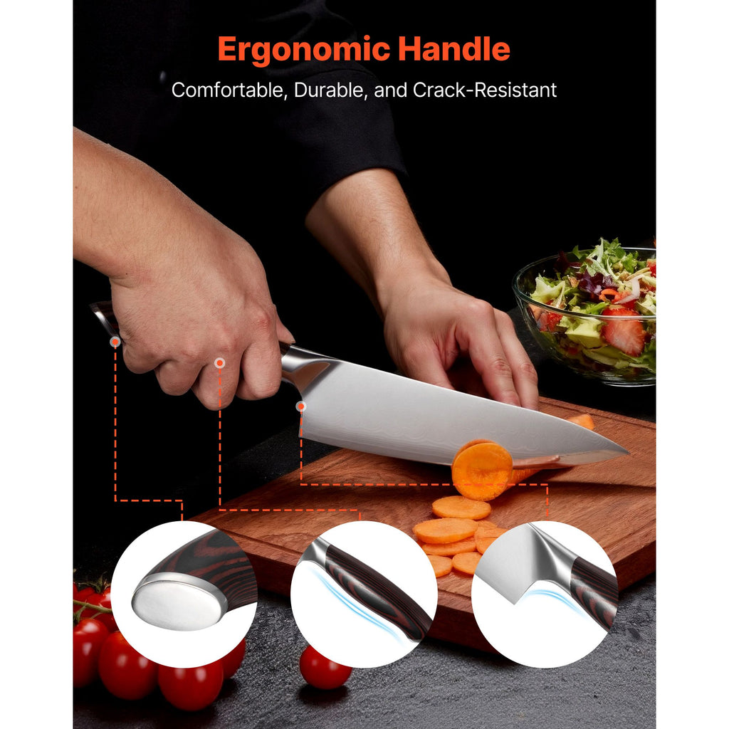 AEELLEEA 5-Piece High-Carbon Stainless Steel Kitchen Knife Set with Ergonomic Crack-Resistant Handles 中文标题