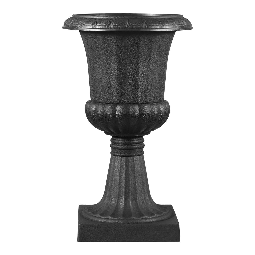 16.5" Black Urn Planters, 2-Pack, Indoor Outdoor Christmas Porch Planters