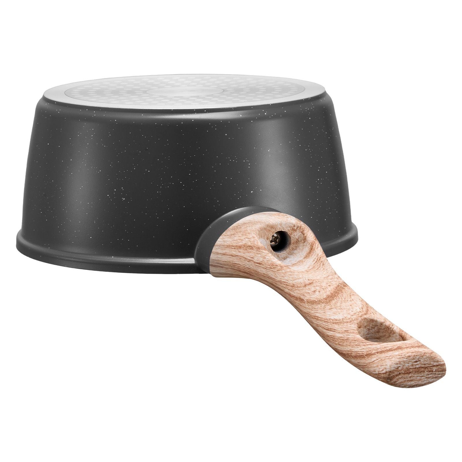 1.5qt Nonstick Saucepan with Lid - Aluminum Alloy Granite Coated Pot, Induction Compatible, Black