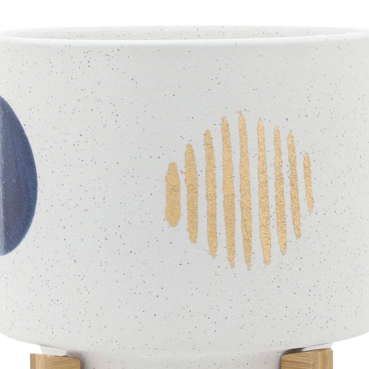 2pc White Ceramic Planter Set with Stands, 5" & 7.75" Indoor Outdoor Plant Pots