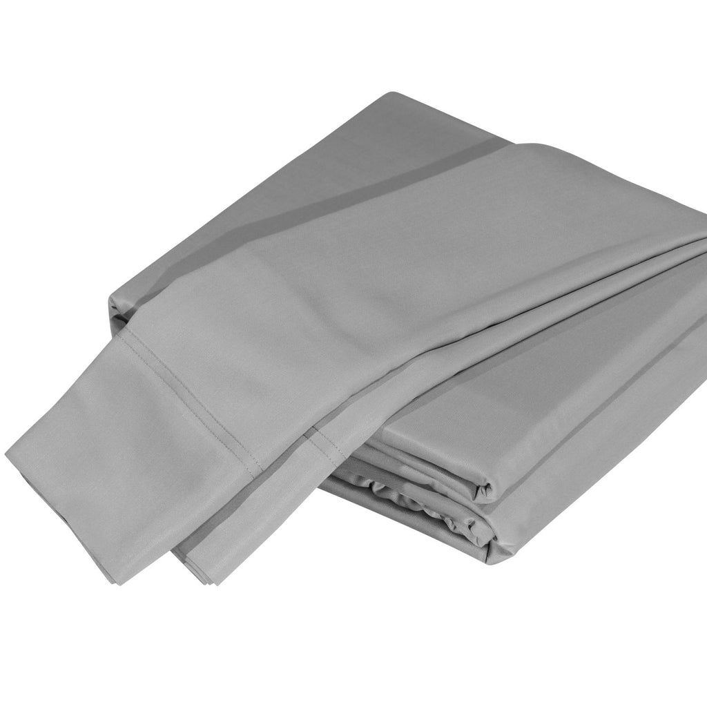 AEELLEEA Queen 4-Piece 100% Viscose Derived from Bamboo Sheet Set, 300 Thread Count, OEKO-TEX Certified, Silver Gray