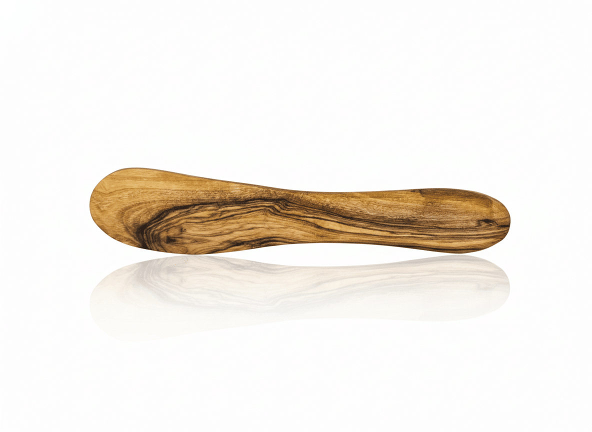 Natural Olive Wood Butter Knife, 7" Handcrafted Wooden Spreader for Butter, Cream Cheese, Jam & Dips