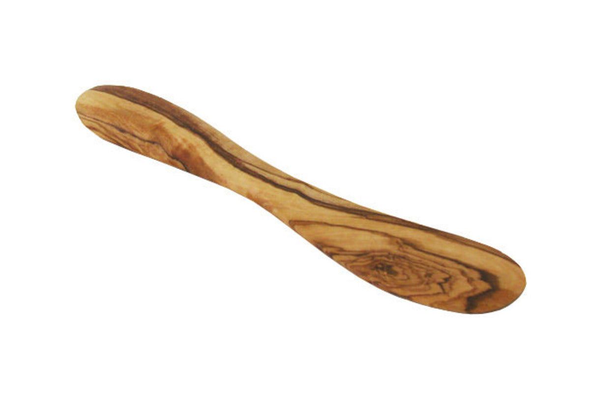 Natural Olive Wood Butter Knife, 7" Handcrafted Wooden Spreader for Butter, Cream Cheese, Jam & Dips