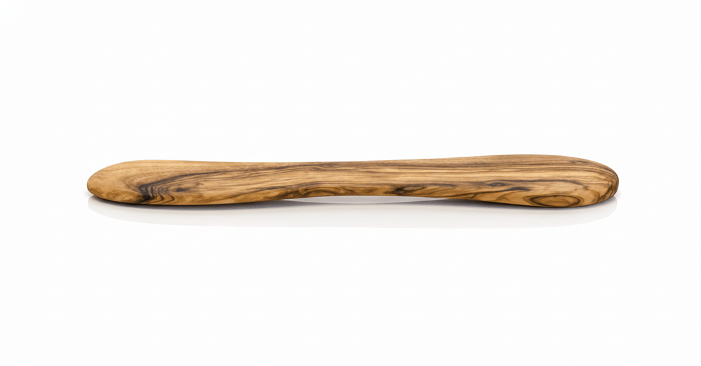 Natural Olive Wood Butter Knife, 7" Handcrafted Wooden Spreader for Butter, Cream Cheese, Jam & Dips