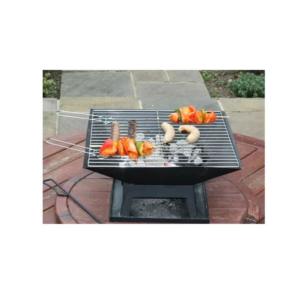 AEELLEEA Square Wood Burning Fire Pit with Mesh Spark Screen and Poker, Portable Outdoor Fireplace for Patio and Backyard, Black