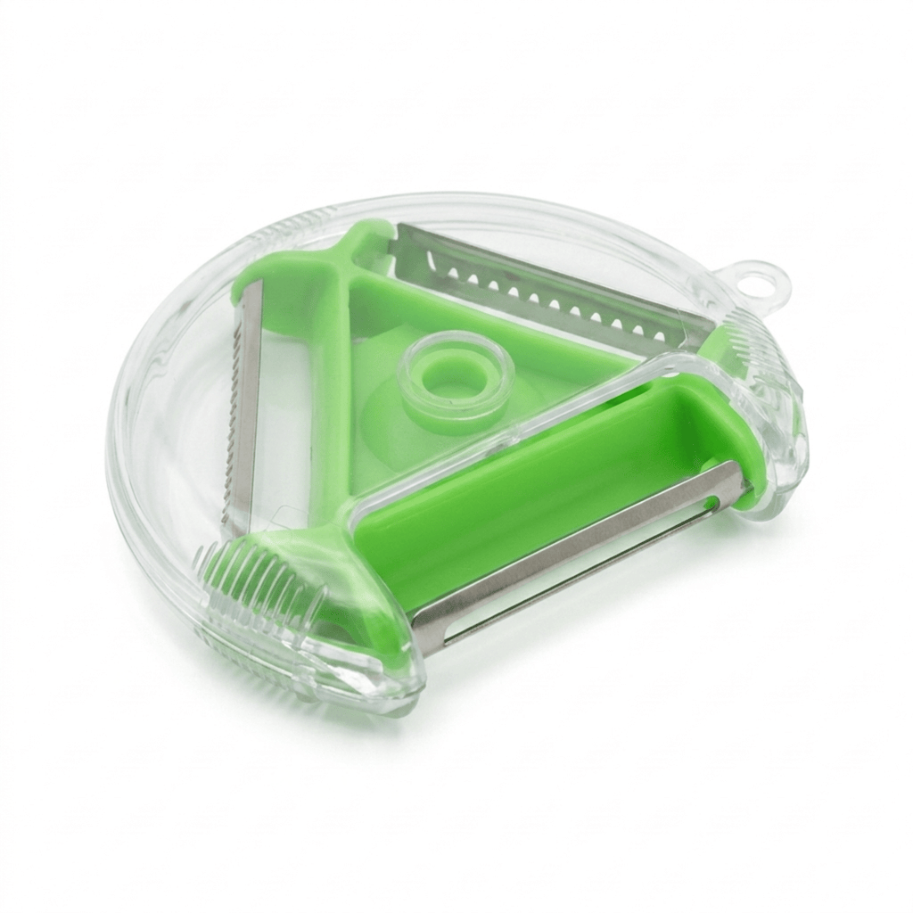 3-in-1 Vegetable & Fruit Peeler with Stainless Steel Swivel Blades, Ergonomic Non-Slip Handle, Multicolor