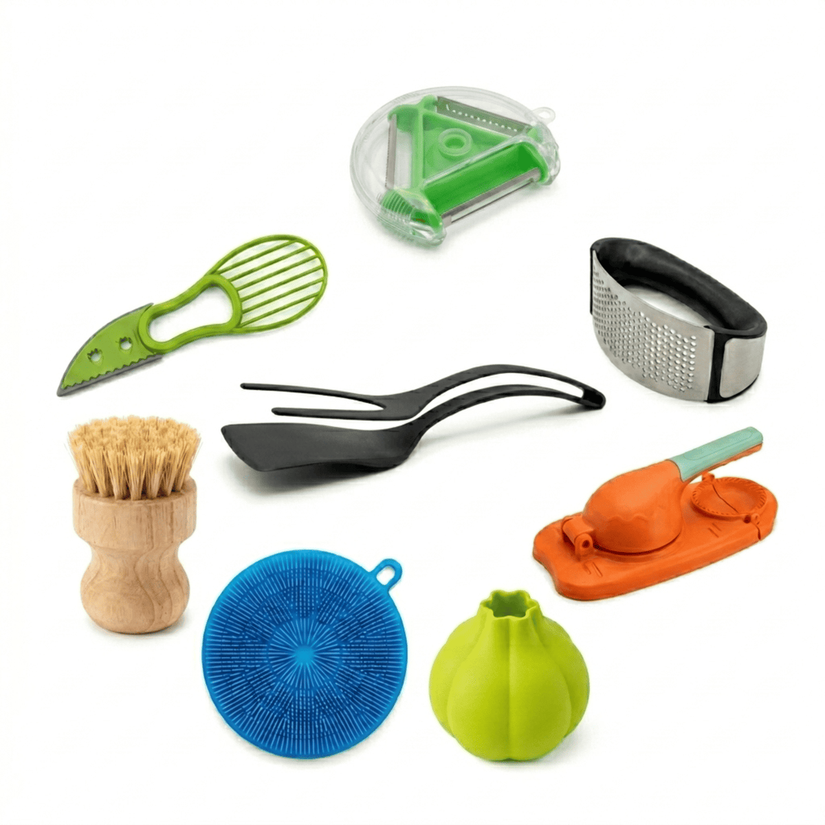 3-in-1 Vegetable & Fruit Peeler with Stainless Steel Swivel Blades, Ergonomic Non-Slip Handle, Multicolor