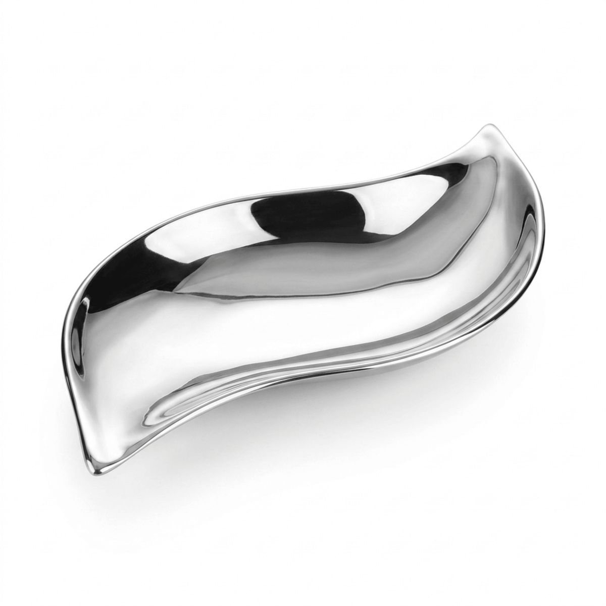 8" Wavy Aluminum Serving Bowl – Hand-Cast Snack, Nut & Appetizer Dish, Silver
