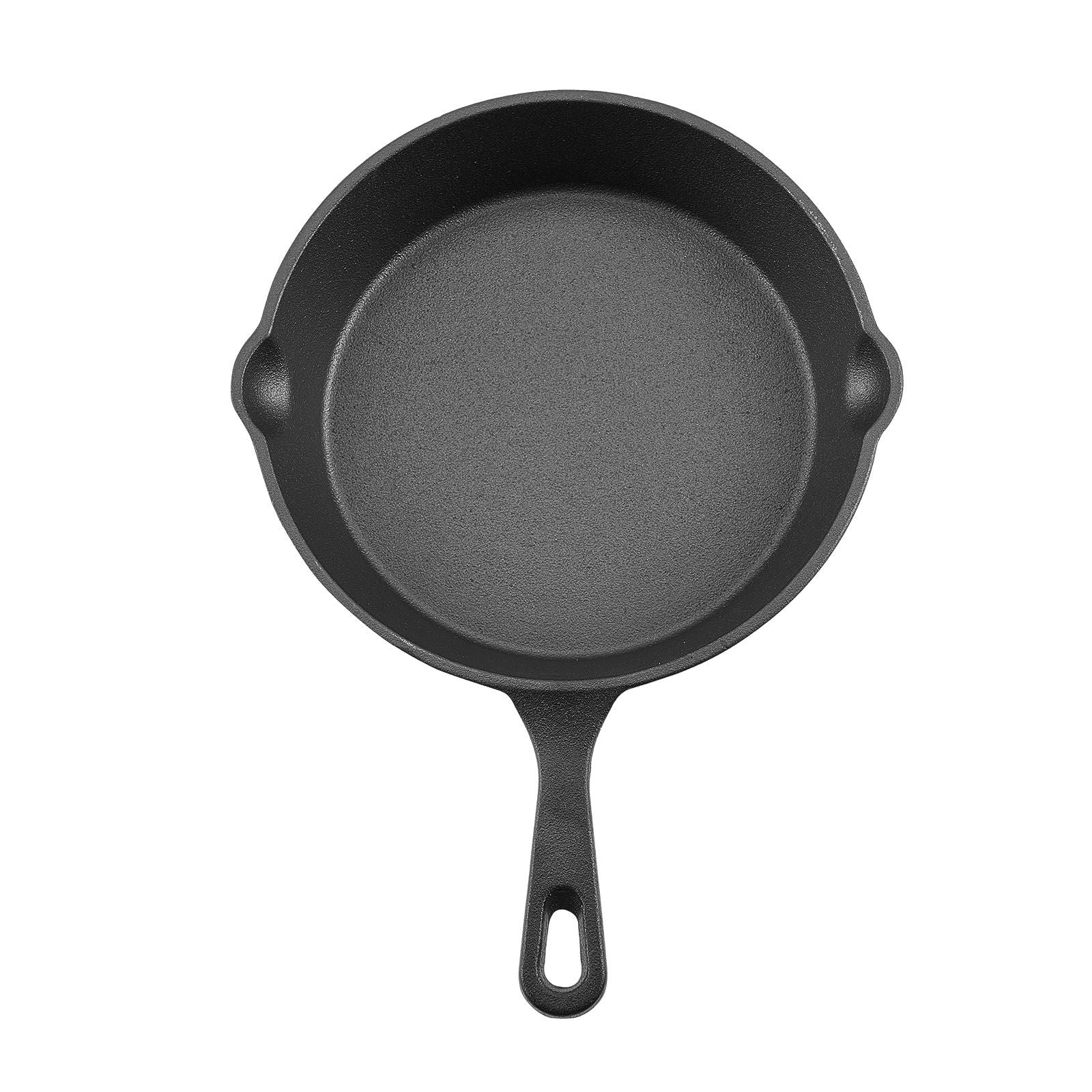 4pc Cast Iron Skillet Set, 6", 8", 10" & 12" Pre-Seasoned Frying Pans - Black
