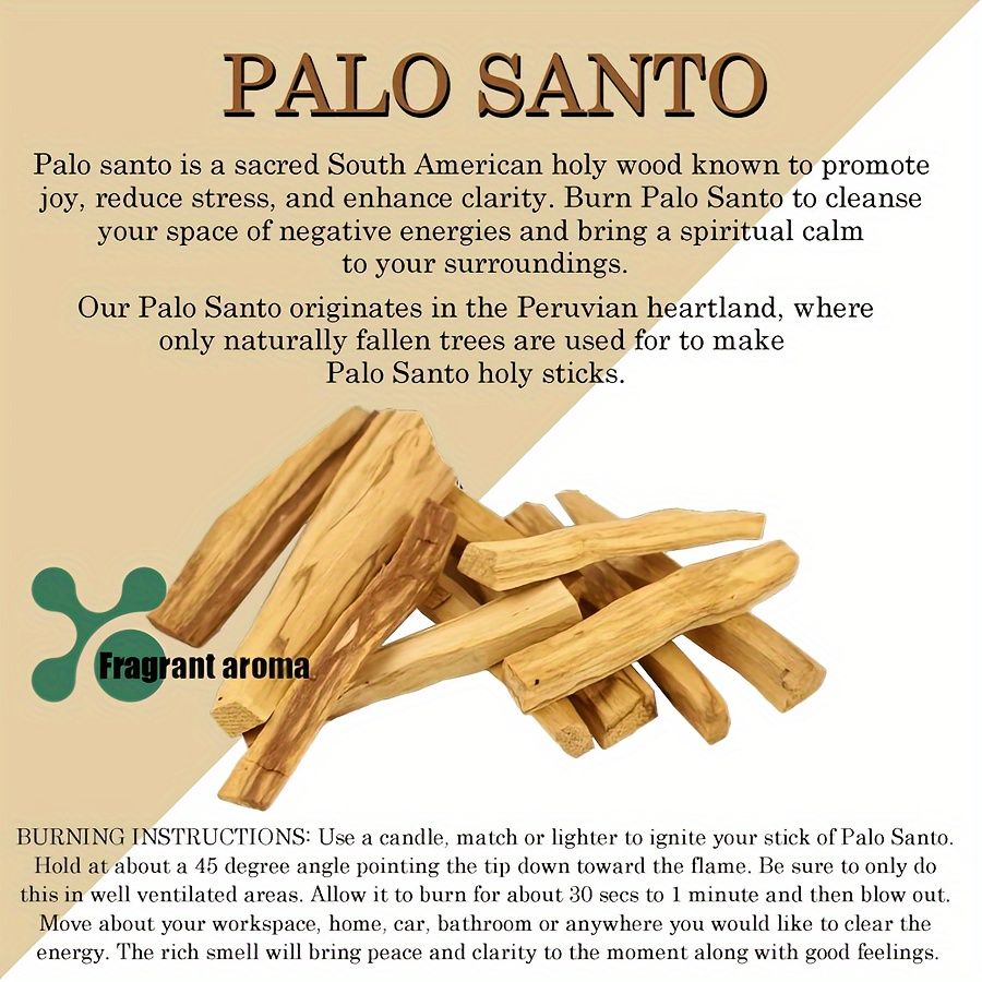 16pc Natural Palo Santo Wood Incense Sticks, 4" Aromatic Sticks for Home Fragrance, Meditation & Holiday Gifts