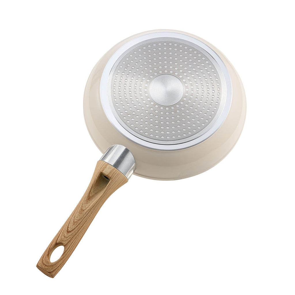 3pc Aluminum Nonstick Frying Pan Set, 8", 9.5" & 11" - Beige