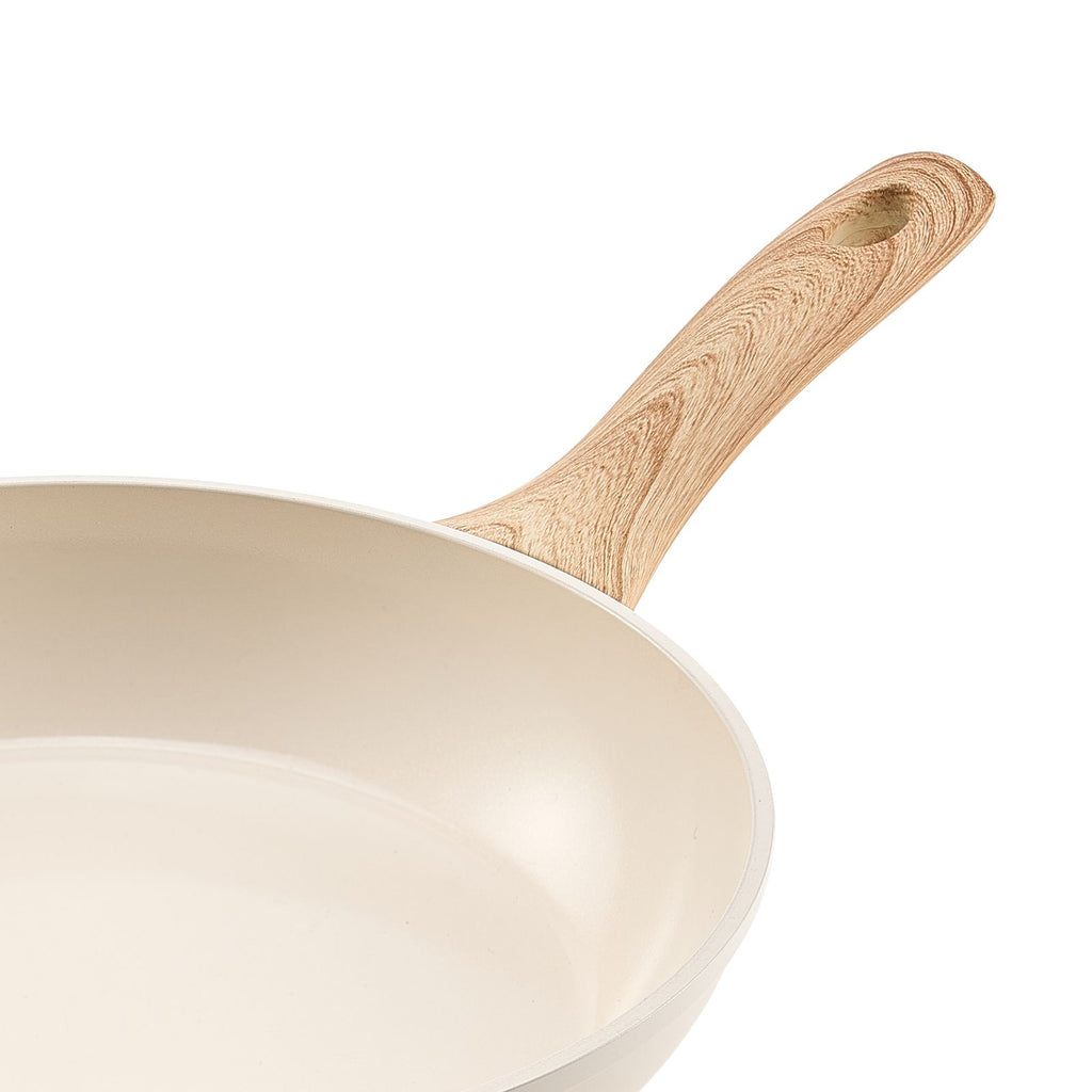 3pc Aluminum Nonstick Frying Pan Set, 8", 9.5" & 11" - Beige