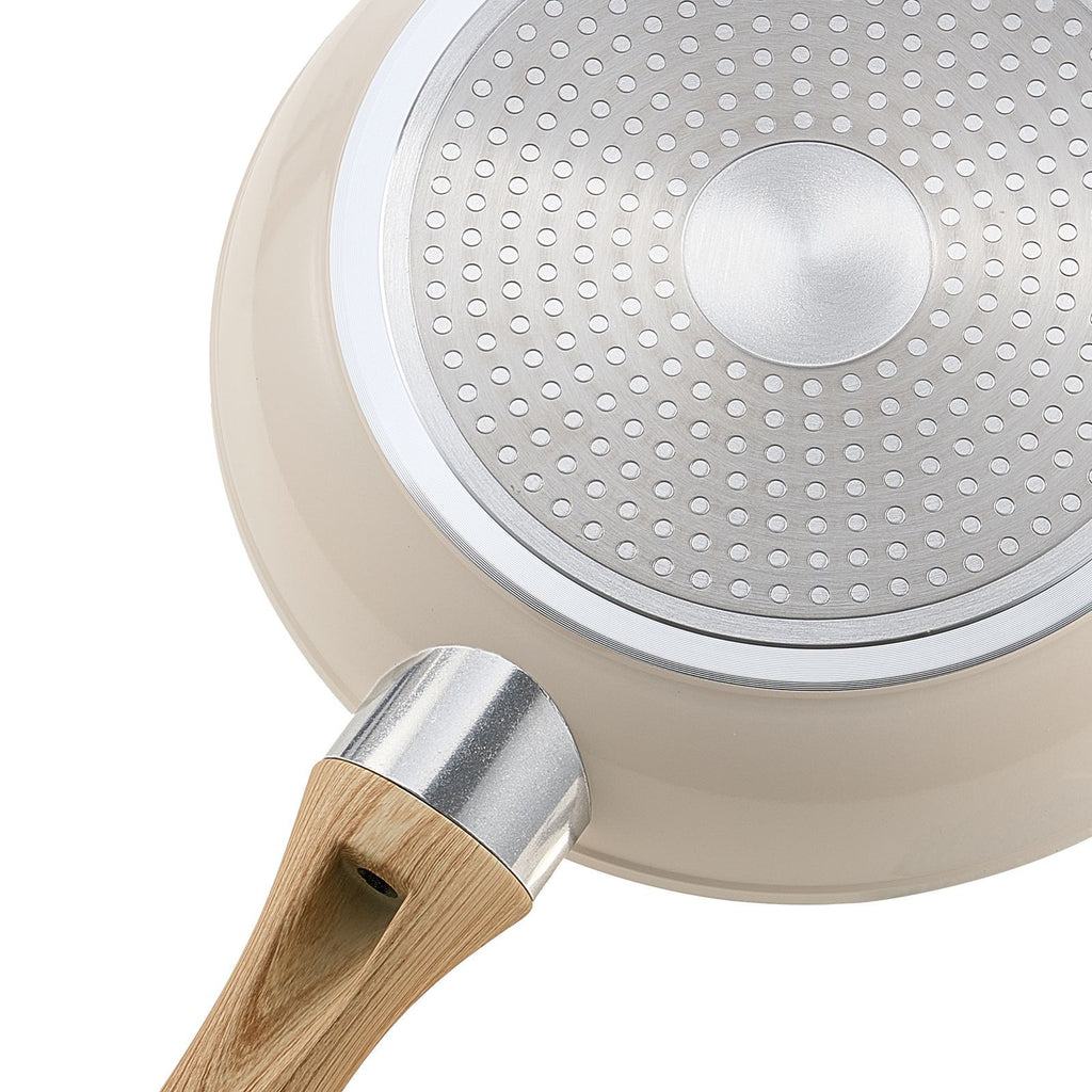3pc Aluminum Nonstick Frying Pan Set, 8", 9.5" & 11" - Beige