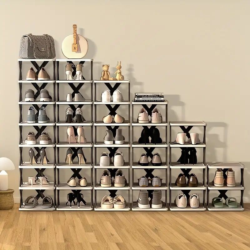 9-Tier Narrow Shoe Rack, Stackable Vertical Shoe Organizer for Entryway & Closet