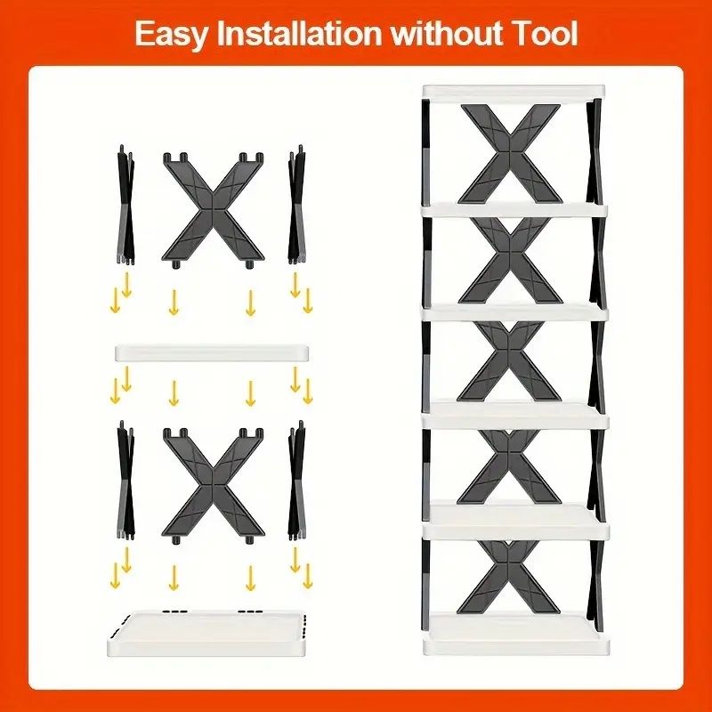 9-Tier Narrow Shoe Rack, Stackable Vertical Shoe Organizer for Entryway & Closet