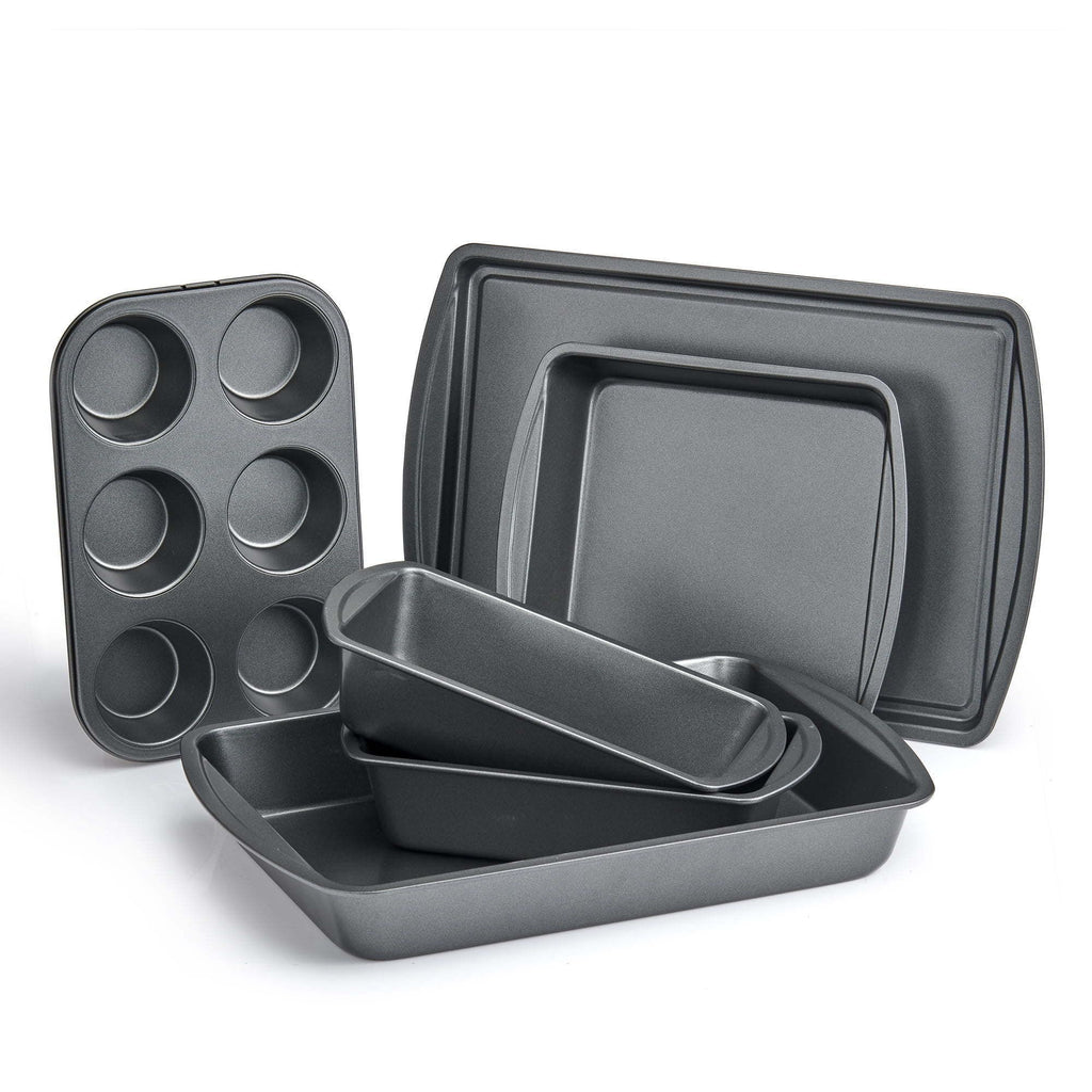 6-Piece Nonstick Bakeware Set with Baking Pans, Muffin Pan, Cookie Sheet & Loaf Pans