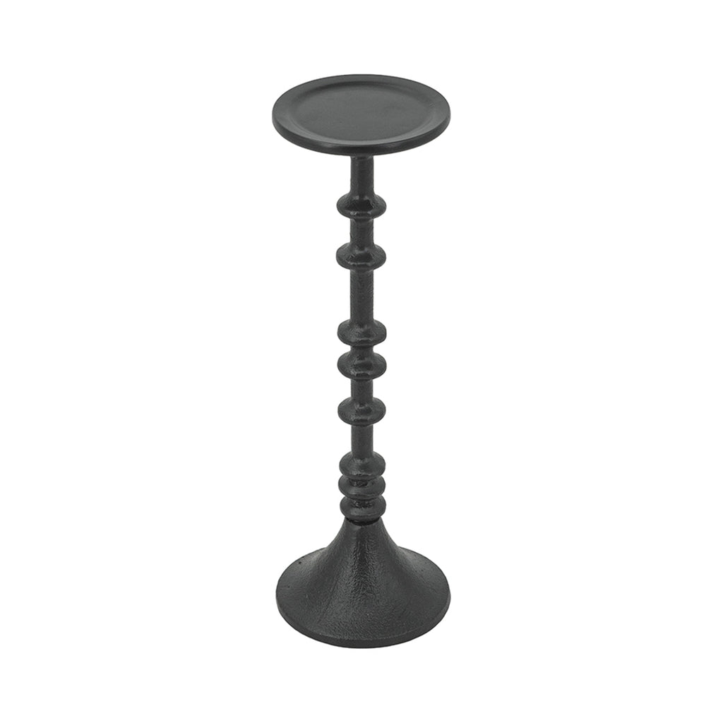 D4x13.5" Decorative Black Iron Candle Holder with Spindle Design